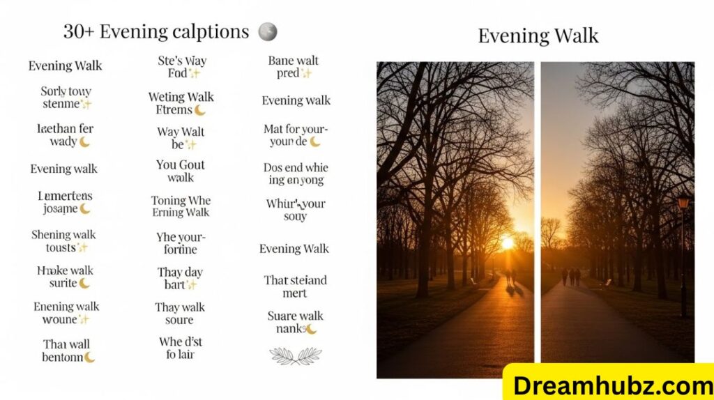 Evening Walk Captions and Quotes for Instagram